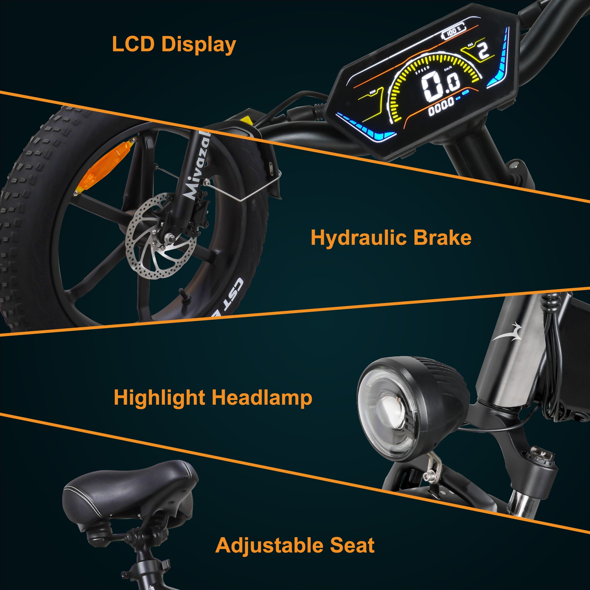Miyazaki Folding Electric Bike Fat tire all terrain electric bicycle X7 Pro