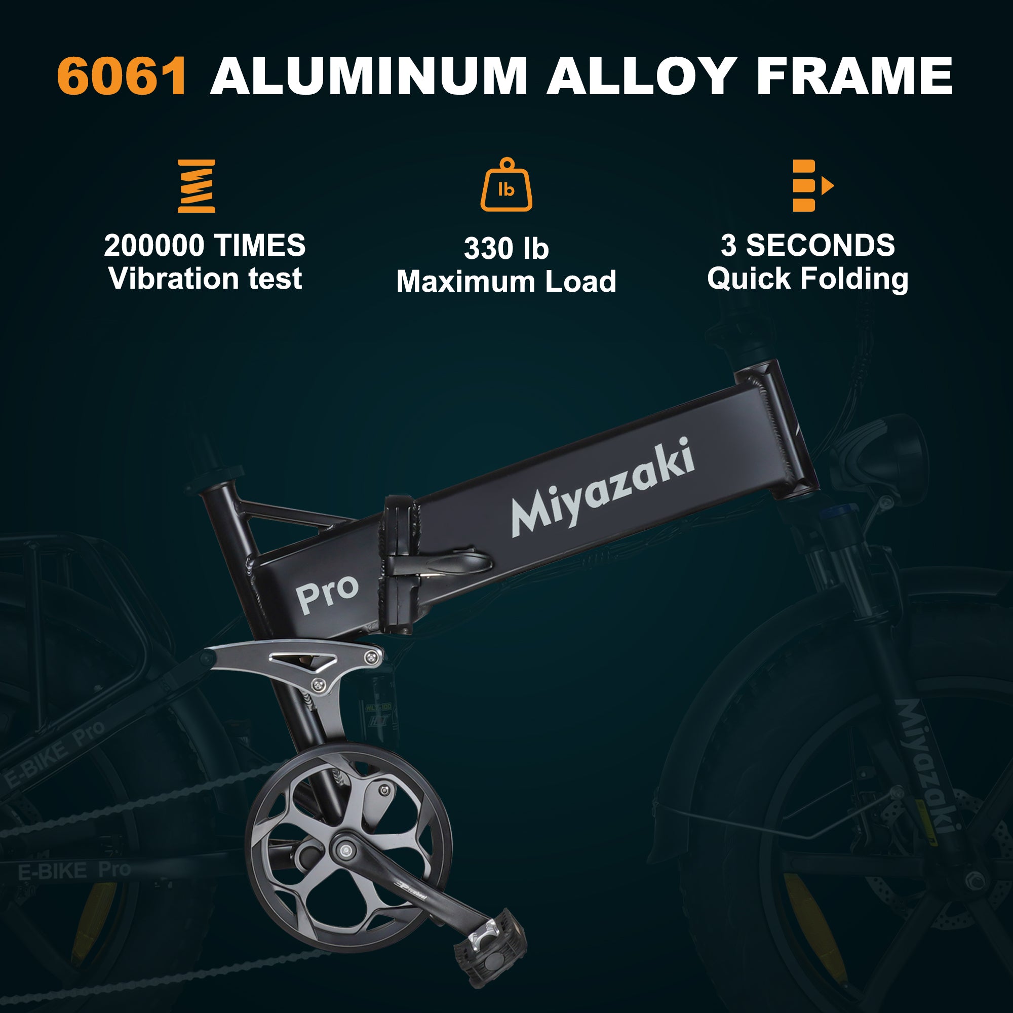 Miyazaki Folding Electric Bike Fat tire all terrain electric bicycle X7 Pro