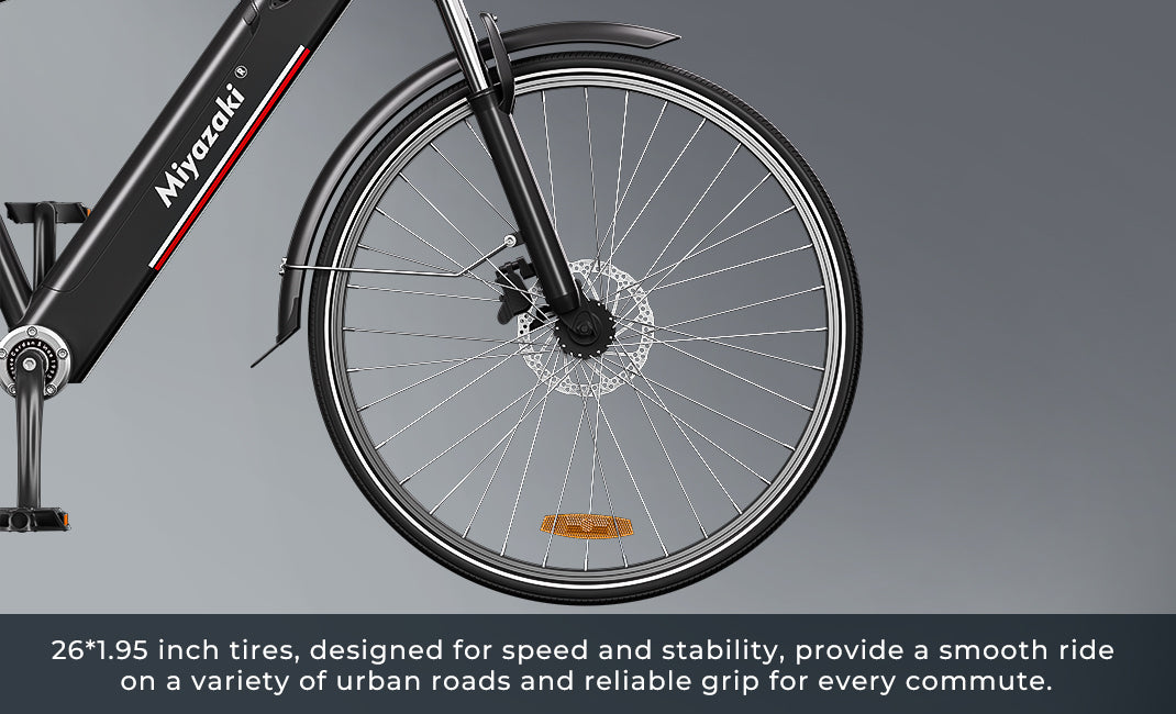 26x1.95-inch tires on GC1995 provide speed, stability, and reliable traction for city streets and mixed terrain