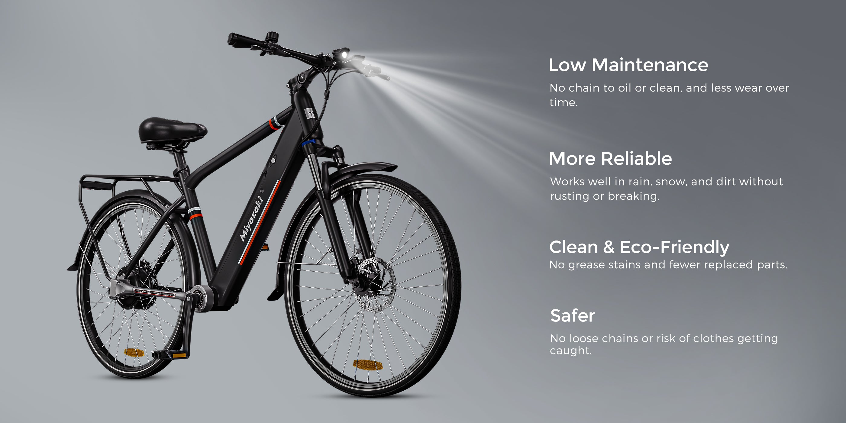 Miyazaki GC1995 shaft-drive benefits: 600Nm torque, lifetime maintenance-free sealing, and 50,000km durability for ultimate power and safety