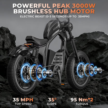 Miyazaki 20 inch all terrain Fat Tire 48V 35/70Ah large battery 3000w dual drive off-road E-Bike S68