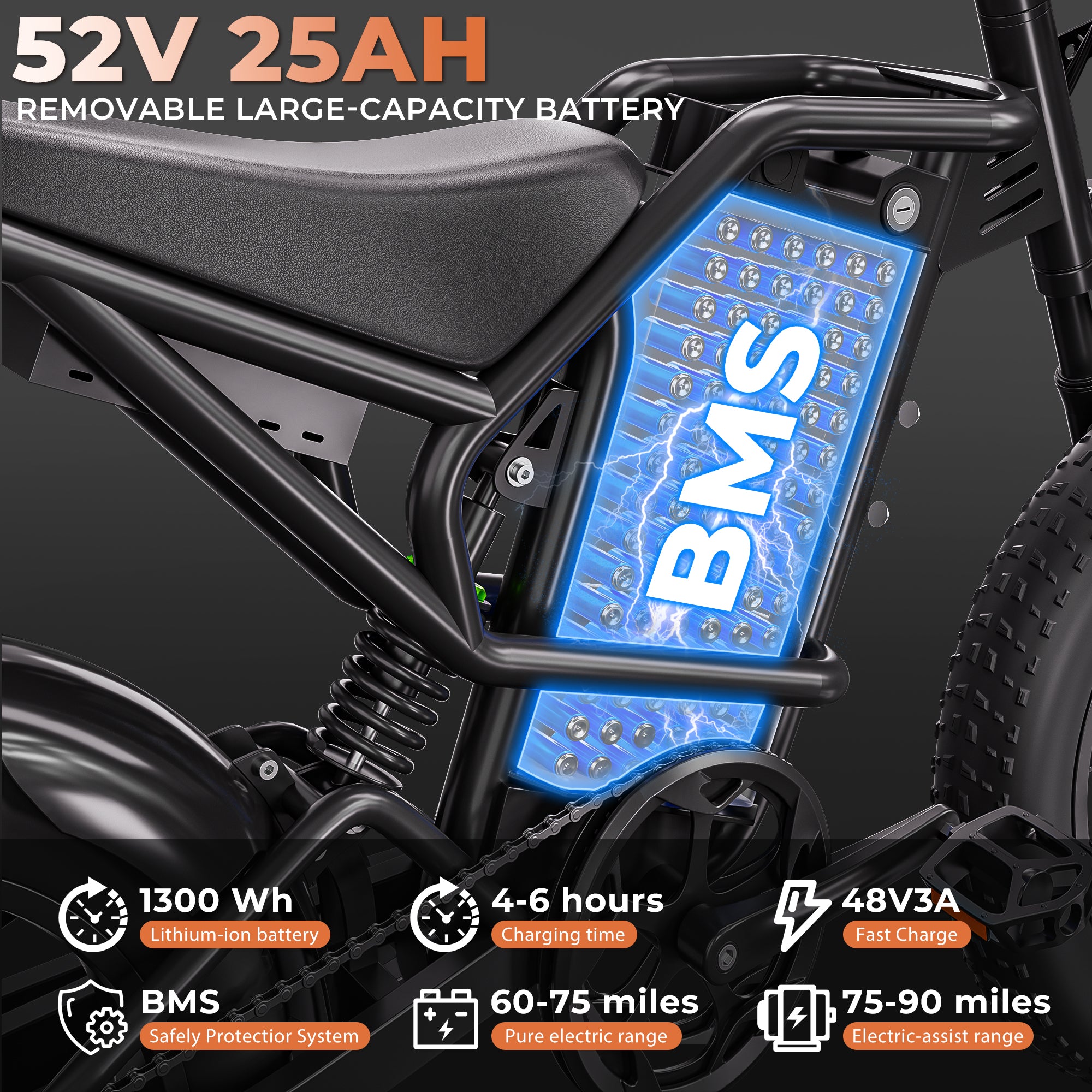 1500W Fat Tire Off-Road Long Range E-bike V43