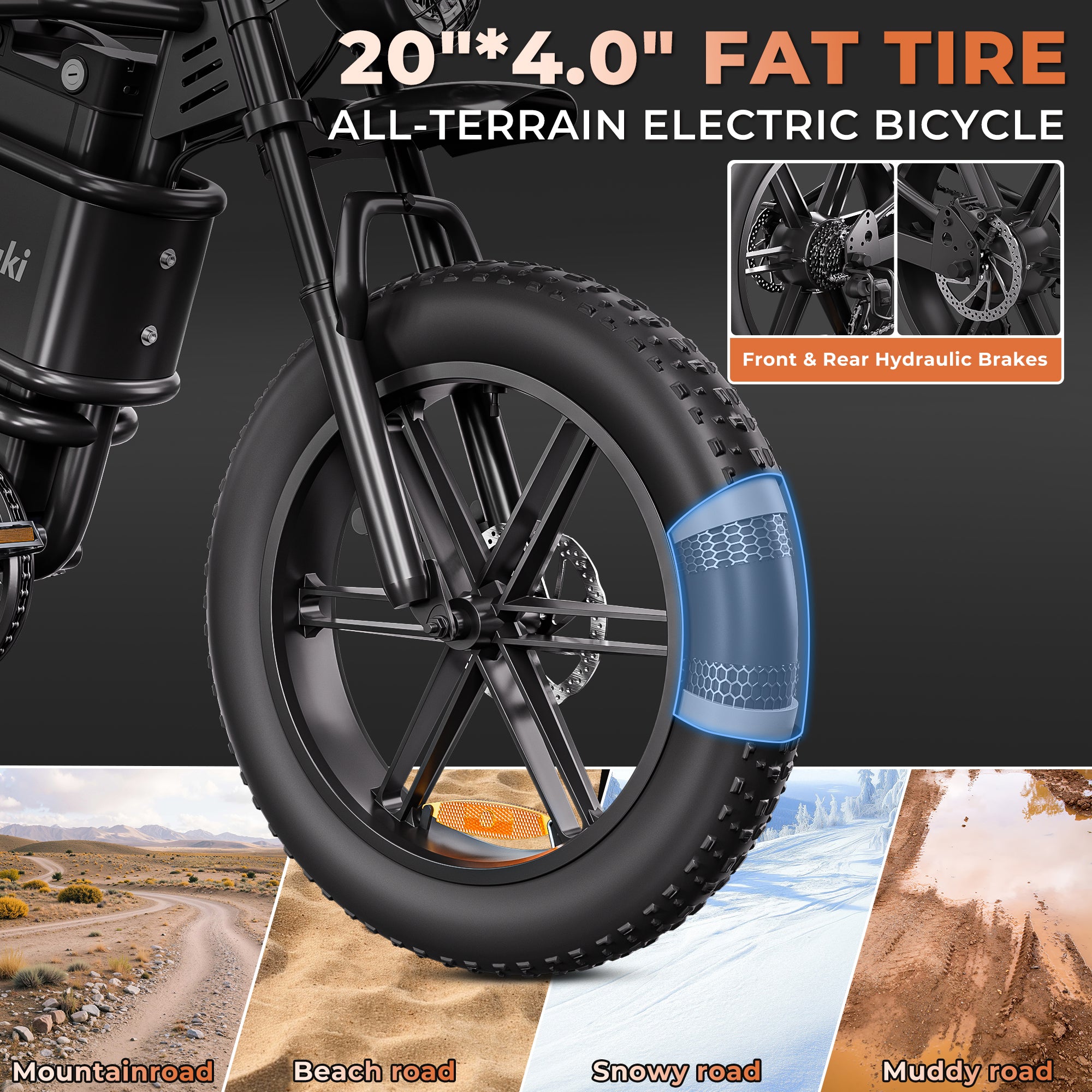 1500W Fat Tire Off-Road Long Range E-bike V43