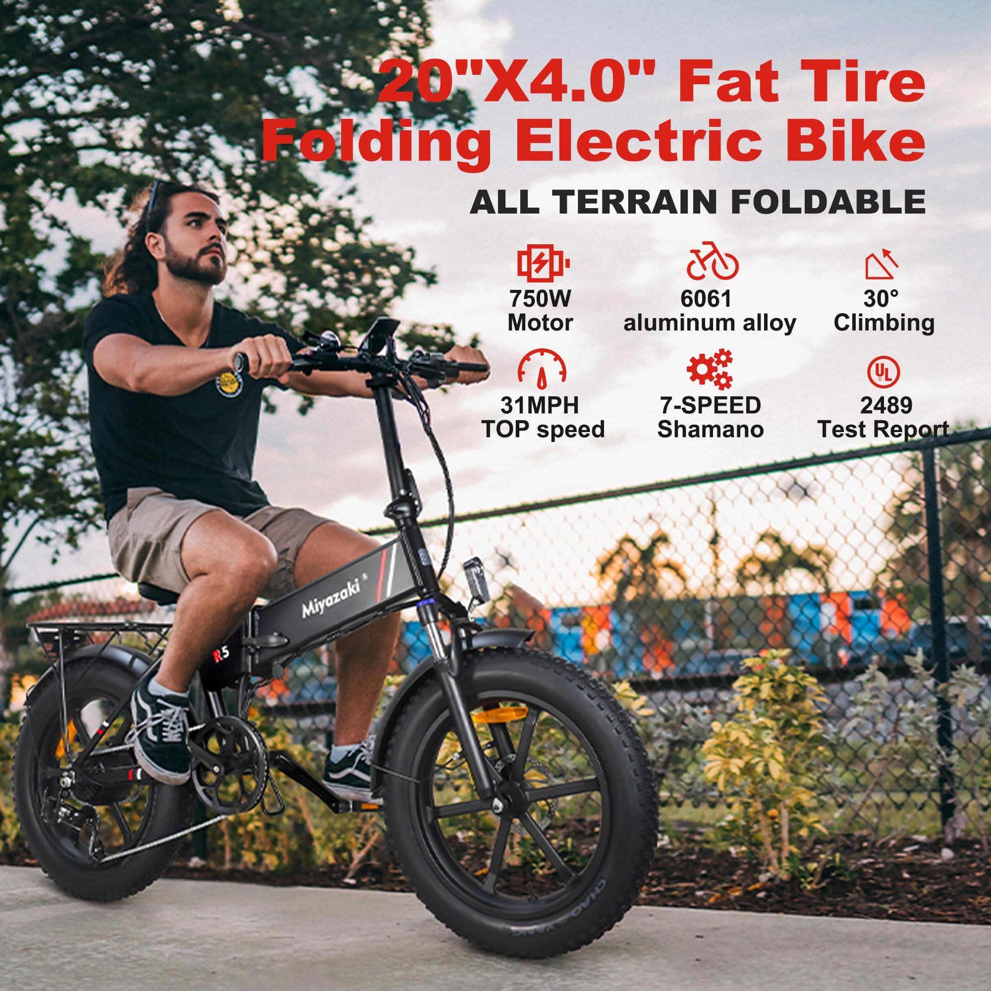 Miyazaki Folding Electric Bike Fat tire snow electric bicycle R5