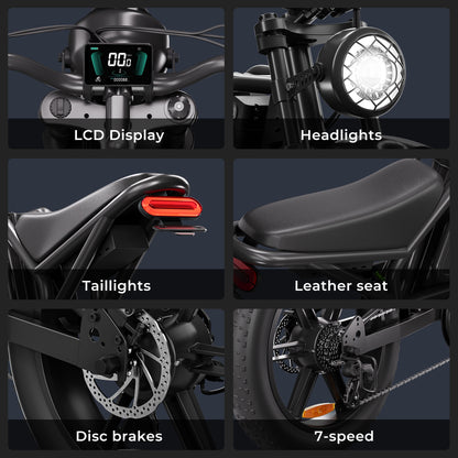 1500W Fat Tire Off-Road Long Range E-bike V43