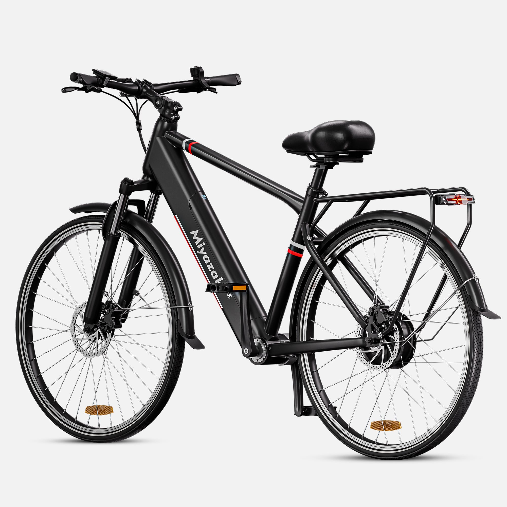 Rear perspective of GC1995 with quick-release battery and reinforced cargo rack (150kg capacity), ideal for groceries or work essentials