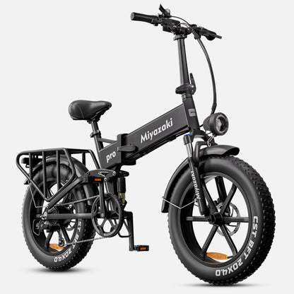 Front view of X7Pro electric bike with fat tires, sleek frame, and integrated headlight for urban and off-road riding