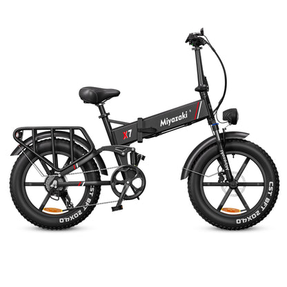 Miyazaki 1500W składany rower elektryczny, rower elektryczny terenowy o grubych oponach X7 Pro